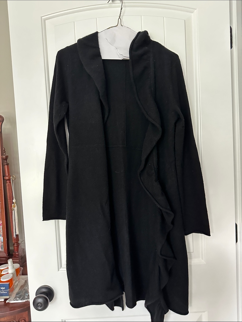 Kenar Black Cashmere Open-Front Women’s Sweater